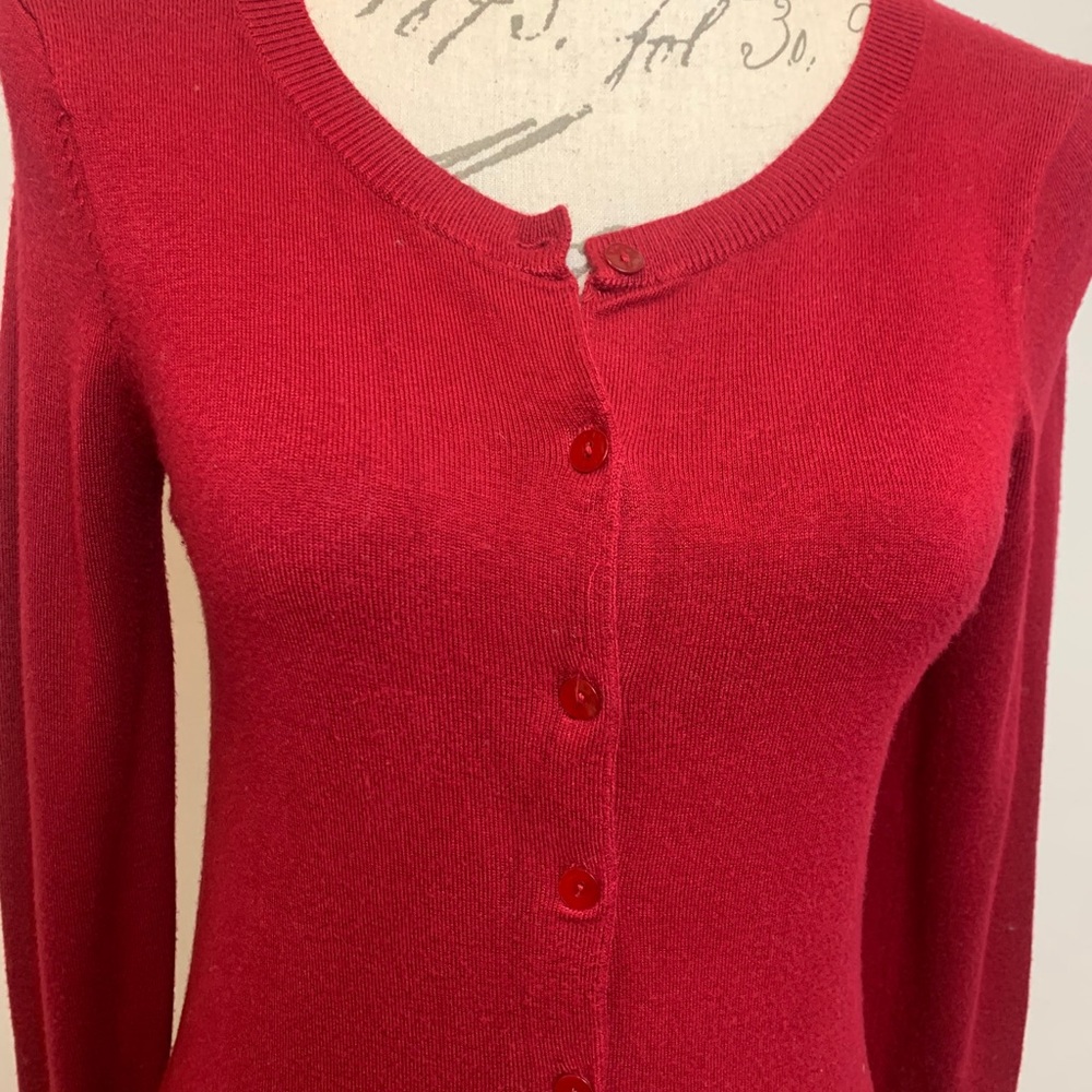 Express Red Cardigan Small - Picture 3 of 4